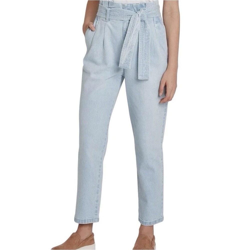 A New Day Paperbag Waist High Rise Jeans Women's Size 12 Light Wash‎ Blue - NWT